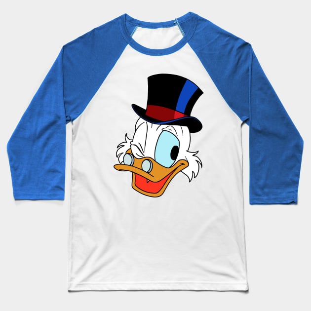 Scrooge McDuck - Head Baseball T-Shirt by BigOrangeShirtShop